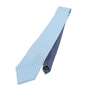 Men's Tommy Hilfiger 100% Silk Tie Necktie Polka Dot and Striped Blue